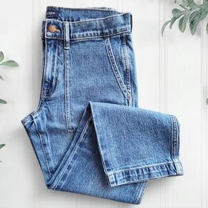 J. Crew | Factory Petite Crop Denim Utility Patch Pocket Jeans Blue Womens